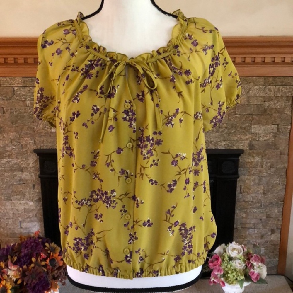 💜Apt. 9 Petite Large Lined‎ Sheer Top 💜